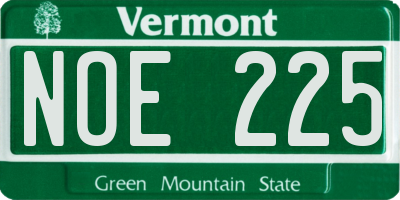 VT license plate NOE225