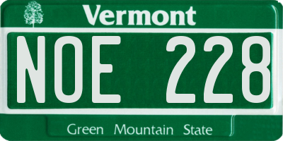 VT license plate NOE228