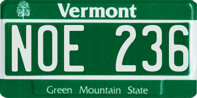 VT license plate NOE236