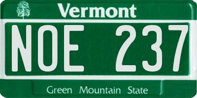 VT license plate NOE237