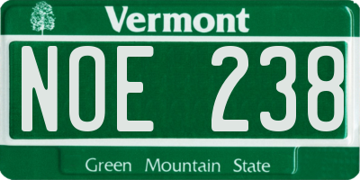 VT license plate NOE238