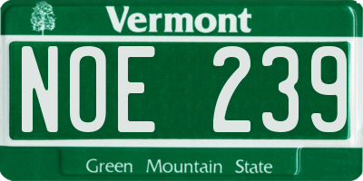 VT license plate NOE239