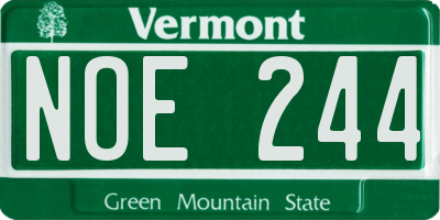 VT license plate NOE244