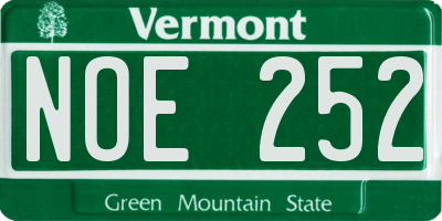 VT license plate NOE252