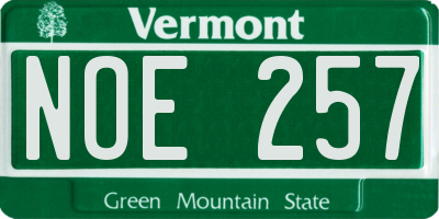 VT license plate NOE257