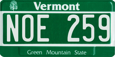 VT license plate NOE259