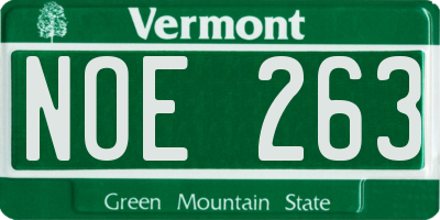 VT license plate NOE263