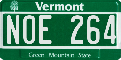 VT license plate NOE264