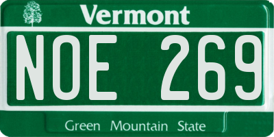 VT license plate NOE269