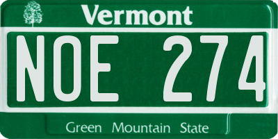 VT license plate NOE274