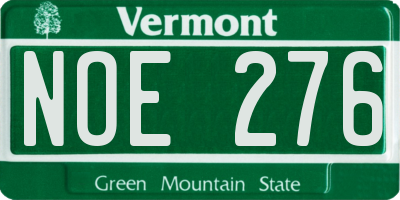 VT license plate NOE276