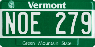VT license plate NOE279