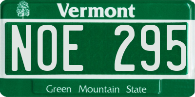 VT license plate NOE295