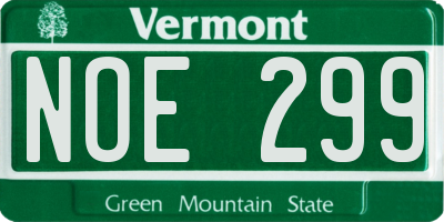VT license plate NOE299