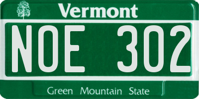 VT license plate NOE302