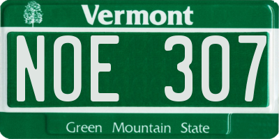 VT license plate NOE307