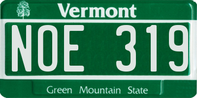 VT license plate NOE319