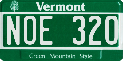 VT license plate NOE320