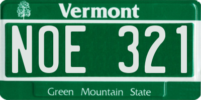VT license plate NOE321