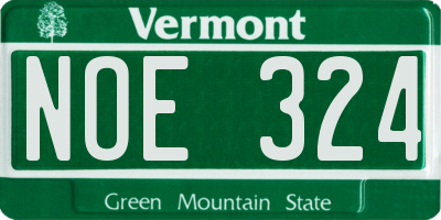 VT license plate NOE324