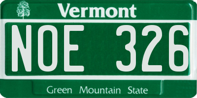 VT license plate NOE326