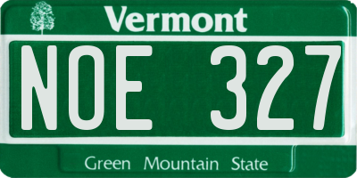 VT license plate NOE327