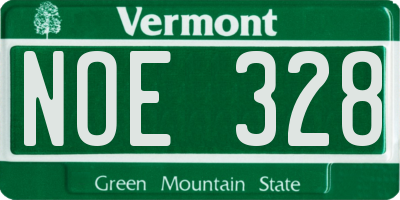 VT license plate NOE328