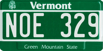 VT license plate NOE329