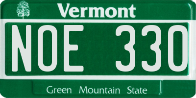 VT license plate NOE330