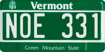 VT license plate NOE331