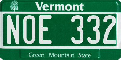 VT license plate NOE332
