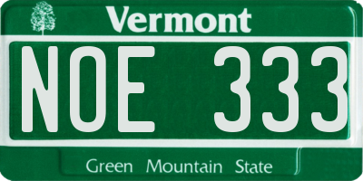 VT license plate NOE333