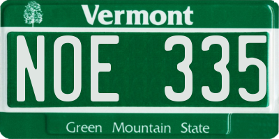 VT license plate NOE335