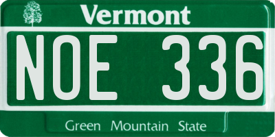 VT license plate NOE336
