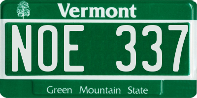 VT license plate NOE337