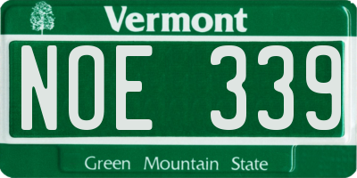 VT license plate NOE339