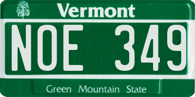 VT license plate NOE349