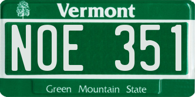 VT license plate NOE351