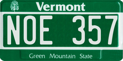 VT license plate NOE357