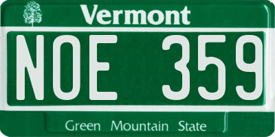 VT license plate NOE359