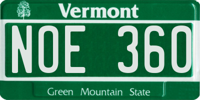 VT license plate NOE360