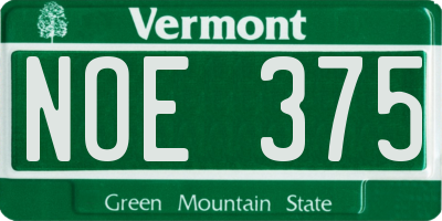 VT license plate NOE375