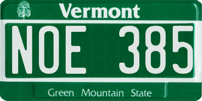 VT license plate NOE385