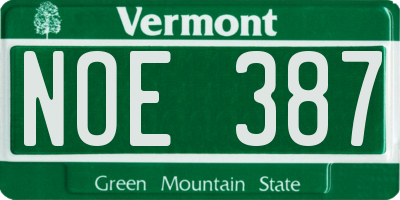 VT license plate NOE387