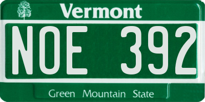 VT license plate NOE392