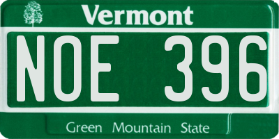 VT license plate NOE396
