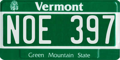 VT license plate NOE397