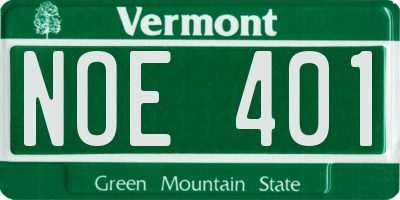 VT license plate NOE401