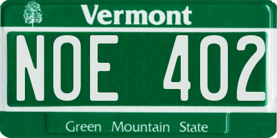 VT license plate NOE402
