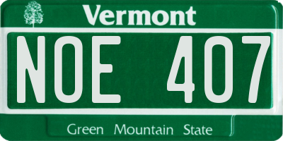 VT license plate NOE407